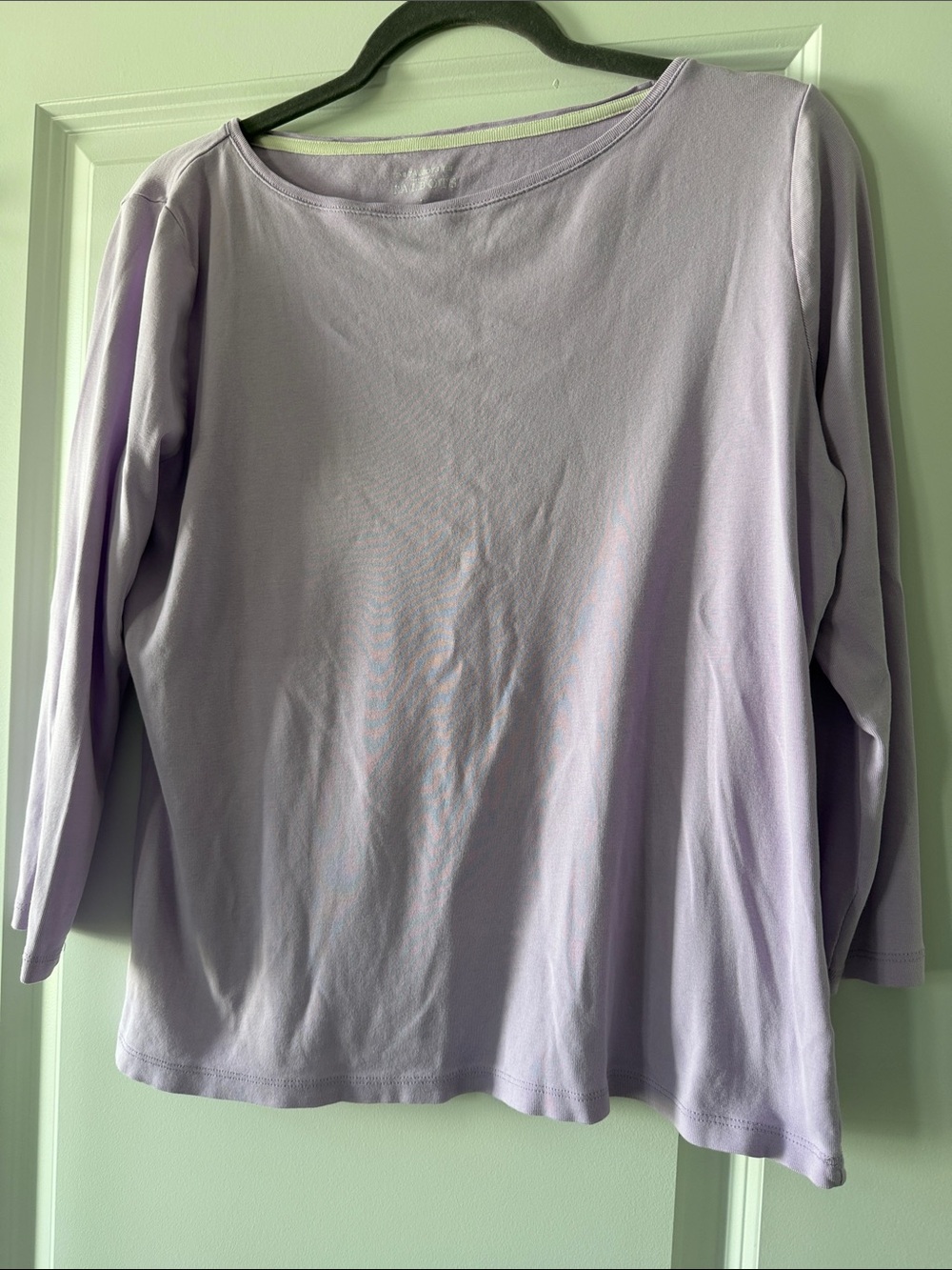 Talbots Lavender 3/4 Sleeve Boatneck Tee